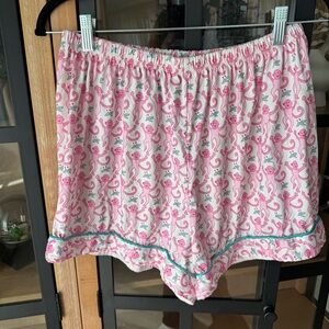 Monkey Pajamas shorts print rollerrabbit pink green trim amazon